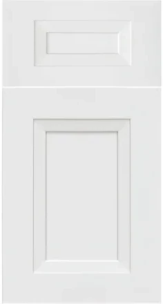 Metallic White shaker cabinet door