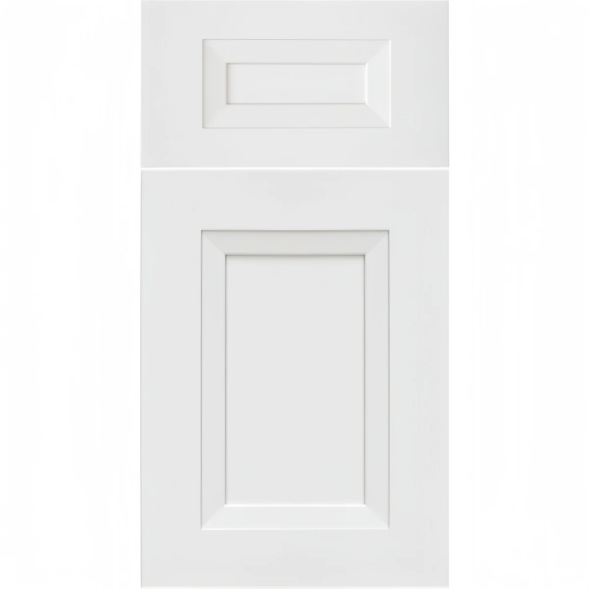 Metallic White shaker cabinet door