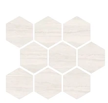 TL-BV01 Mos Hexagon -Biburry Vein White Matt (N), view 1