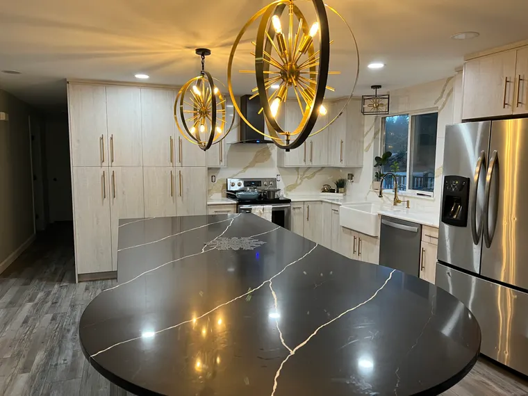 Completed kitchen or home project featuring Metallic White