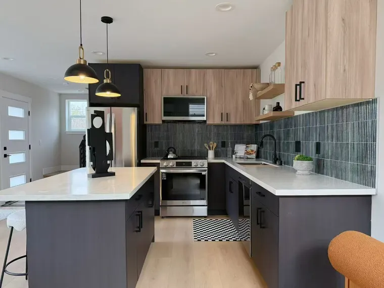 Completed kitchen or home project featuring Light Grain, Dekor Black