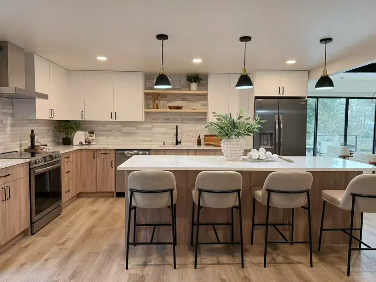 Completed kitchen or home project featuring Matte White, Light Grain