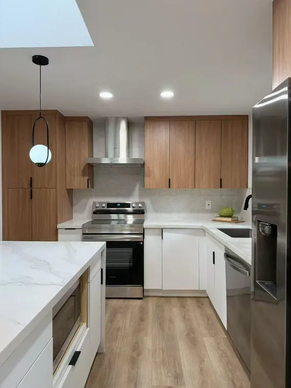 Completed kitchen or home project featuring Kanas Oak, Matte White