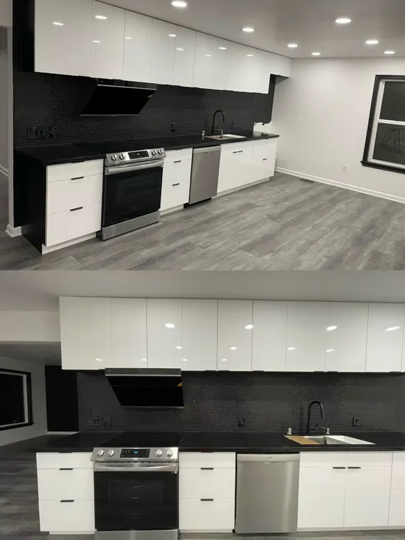 Completed kitchen or home project featuring Glossy White