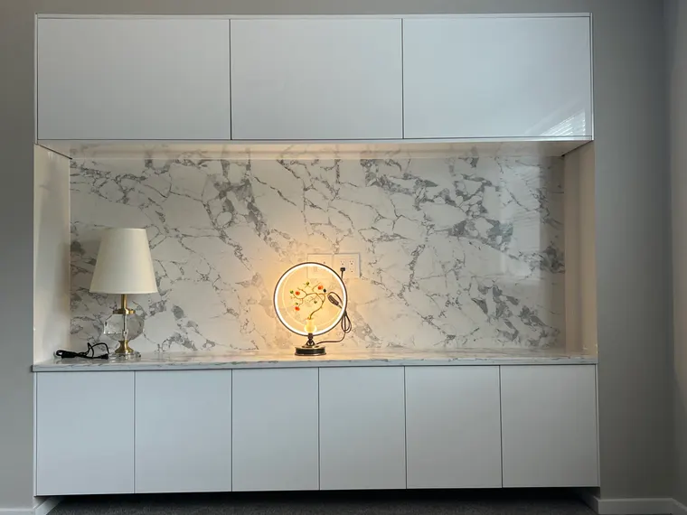 Completed kitchen or home project featuring Glossy White