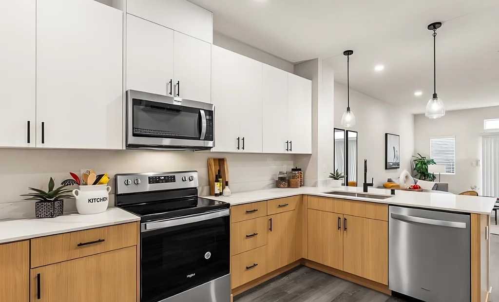 Kanas Oak + Matte White Project completed interior
