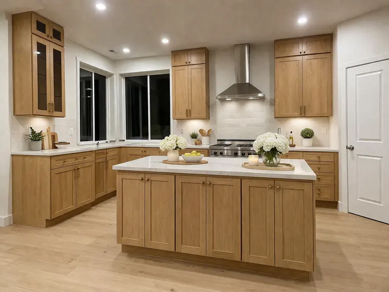 Completed kitchen or home project featuring White Oak