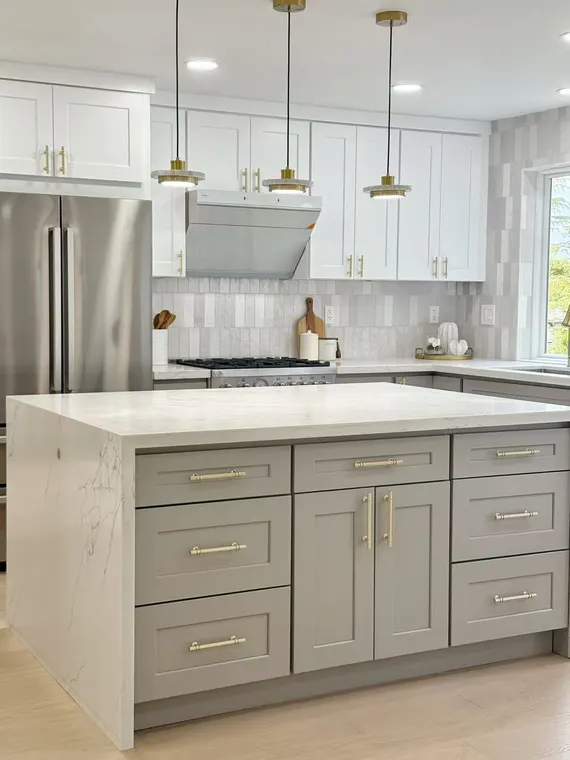 Completed kitchen or home project featuring White Shaker, Lava Grey