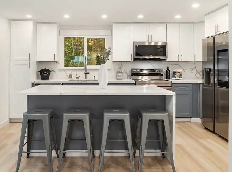 Completed kitchen or home project featuring White Shaker, Grey Shaker