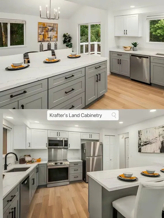 Completed kitchen or home project featuring Lava Grey, Grey Shaker
