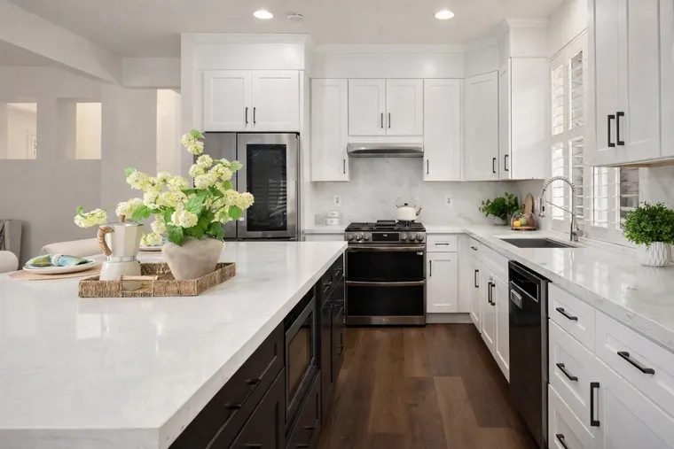 Completed kitchen or home project featuring White Shaker, Iron Shaker
