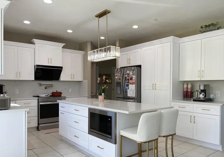 Completed kitchen or home project featuring White Shaker, TK311-Ink