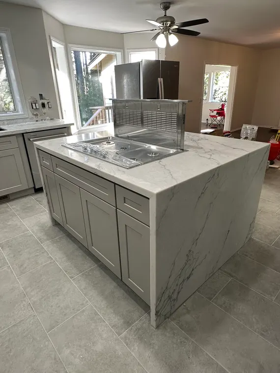 Completed kitchen or home project featuring Lava Grey, TK1004-Montclair