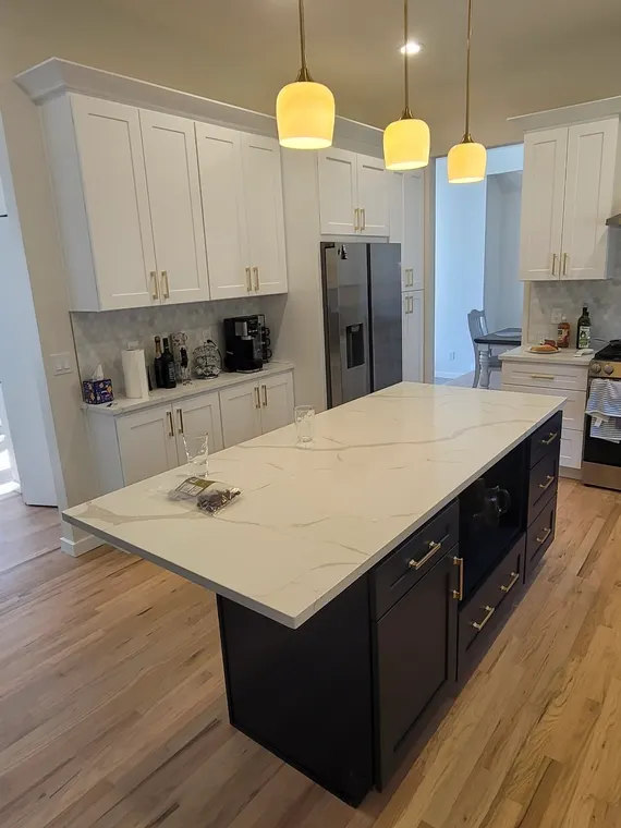 Completed kitchen or home project featuring White Shaker, Blue Shaker