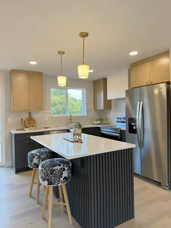 Completed kitchen or home project featuring Slim Natural Ash, Slim Cold Black