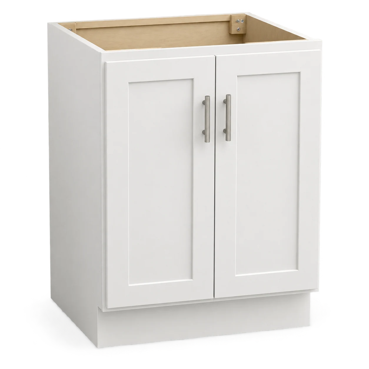 White Shaker vanity sink base configuration