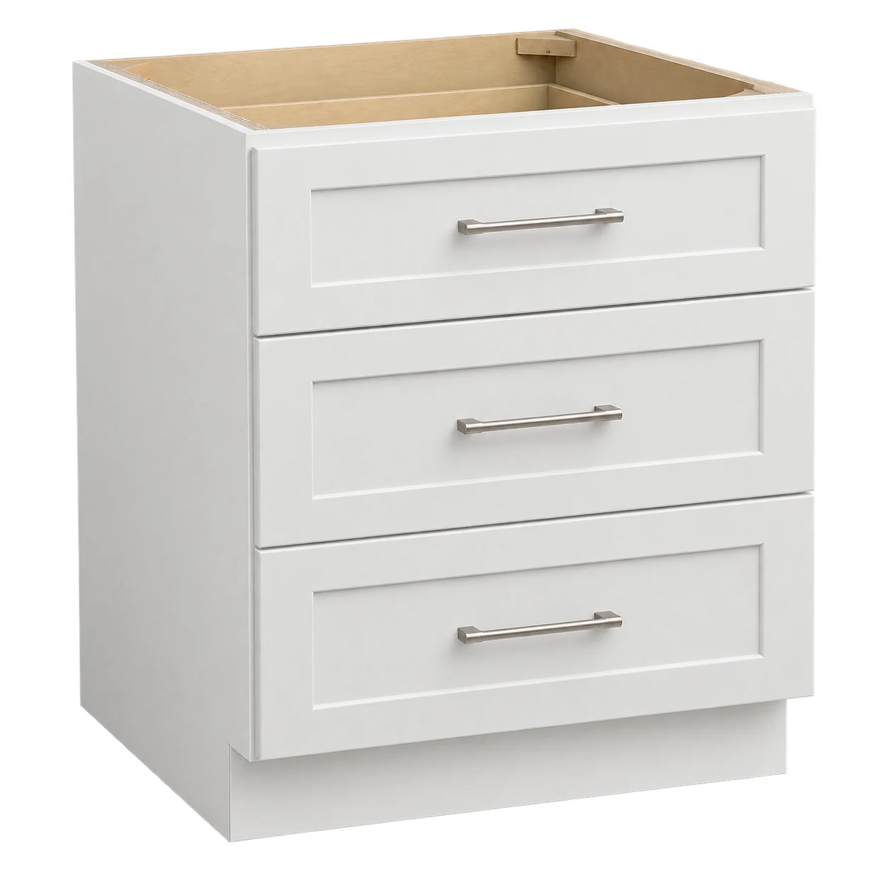 White Shaker drawer base cabinet configuration