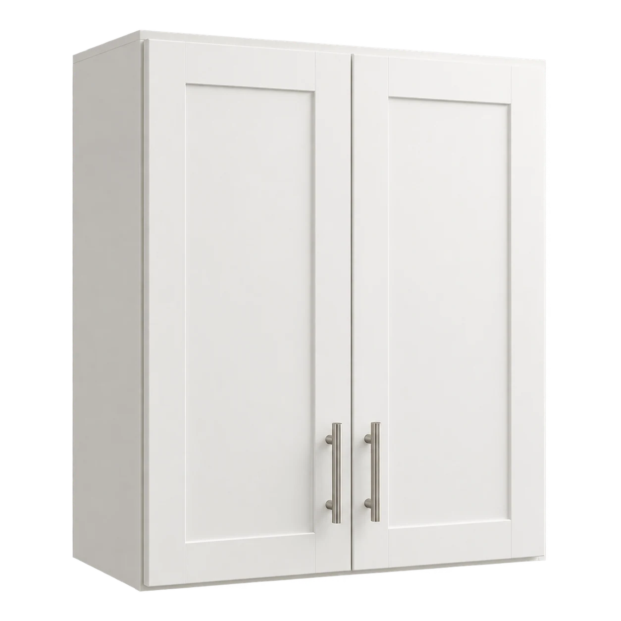 White Shaker wall cabinet configuration