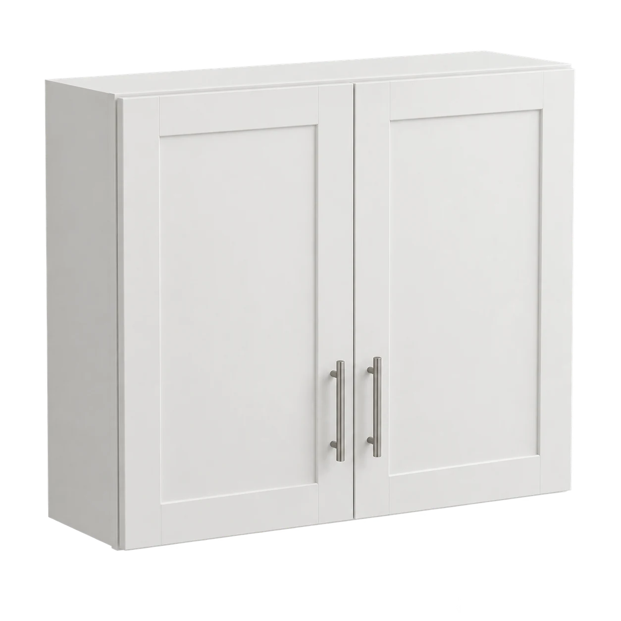 Wide White Shaker wall cabinet configuration