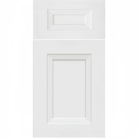 Metallic White shaker cabinet door